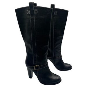 VINTAGE Equestrian Ralph Lauren Black Heeled Boots size 9